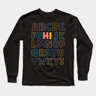 Funny Pre K Kindergarten Hi Alphabet Back To School Teachers Long Sleeve T-Shirt